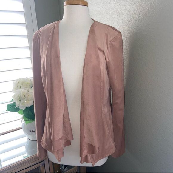 NWOT Anthropologie Hutch Draped Faux Suede Jacket Neutral Beige Large - Picture 4 of 16